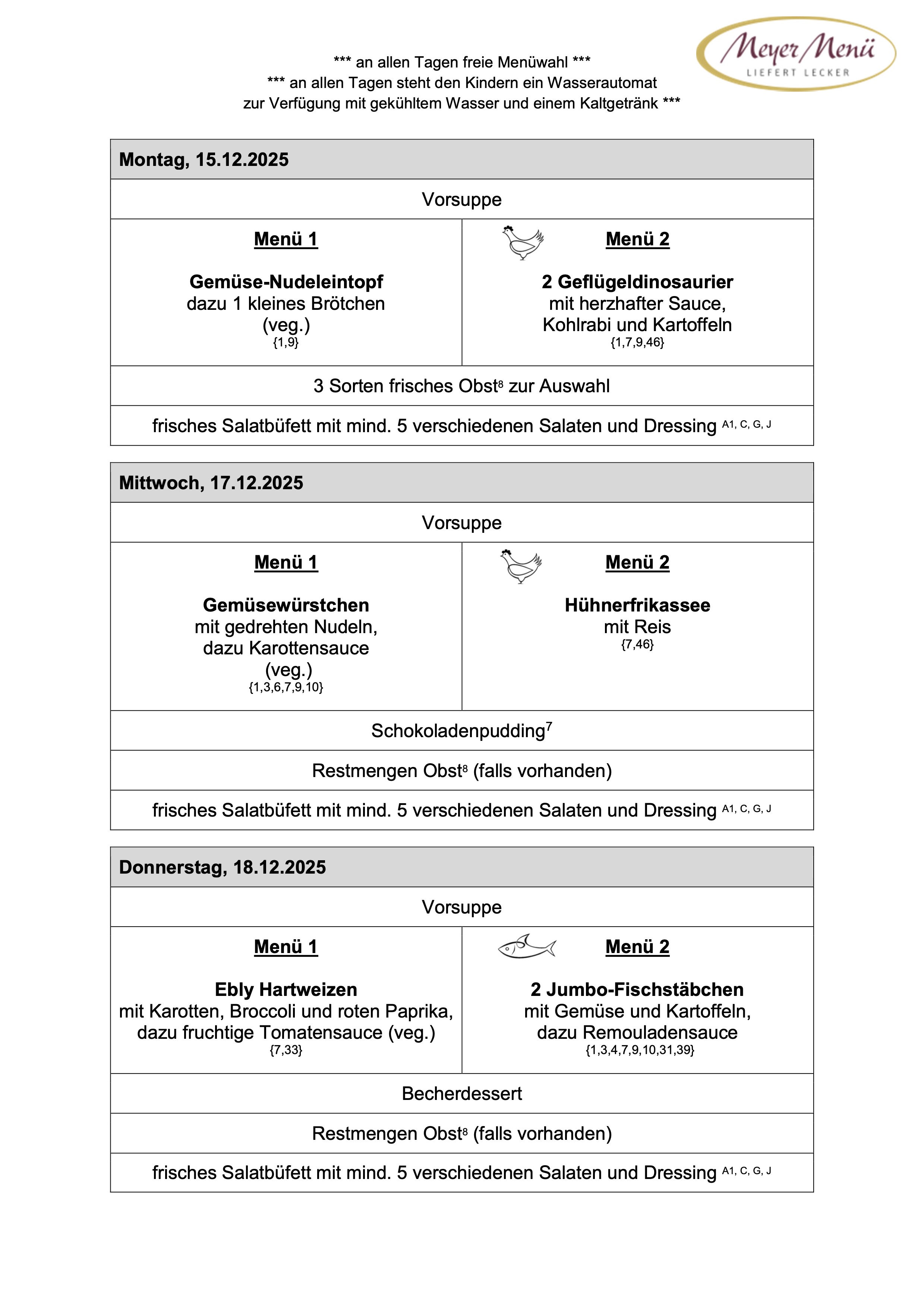 Speiseplan f&uuml;r KW 51 (PDF)